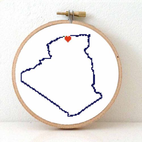 Stitchamap Algerije kaart kruissteek patroon