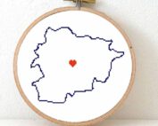 Stitchamap Andorra map cross stitch pattern