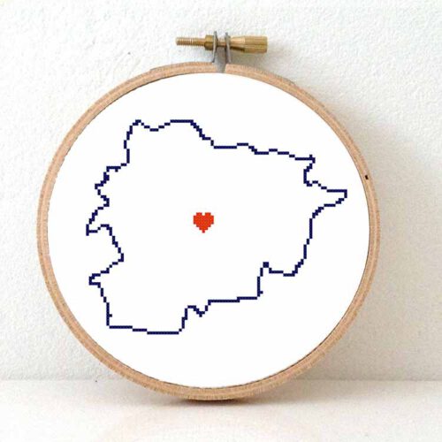 Stitchamap Andorra kaart kruissteek patroon