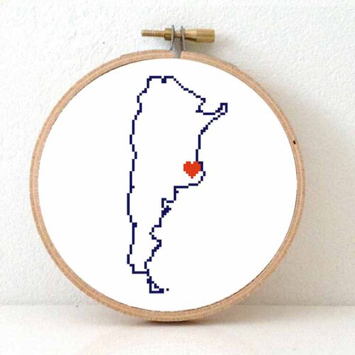 Stitchamap - Argentina map cross stitch pattern