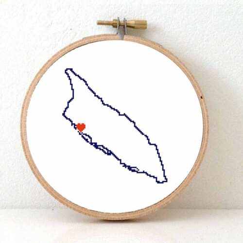 Aruba map cross stitch pattern