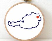 Stitchamap - austria map cross stitch pattern