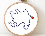 Azerbaijan map cross stitch pattern