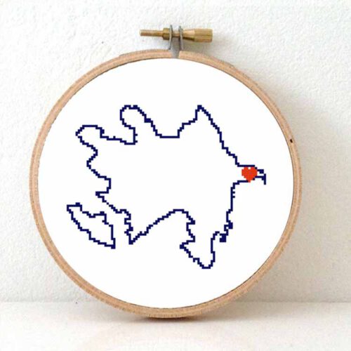 Azerbeidzjan kaart kruissteek patroon