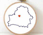 Stitchamap Belarus map cross stitch pattern