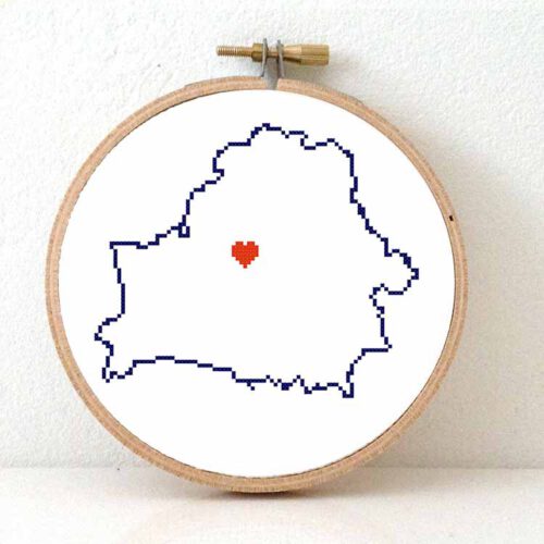 Stitchamap Wit-Rusland kaart kruissteek patroon