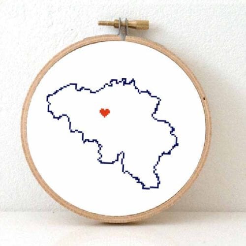 België kaart kruissteek patroon