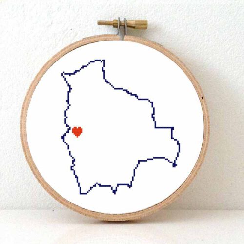 Stitchamap Bolivia map cross stitch pattern