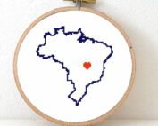 Brazil map cross stitch pattern