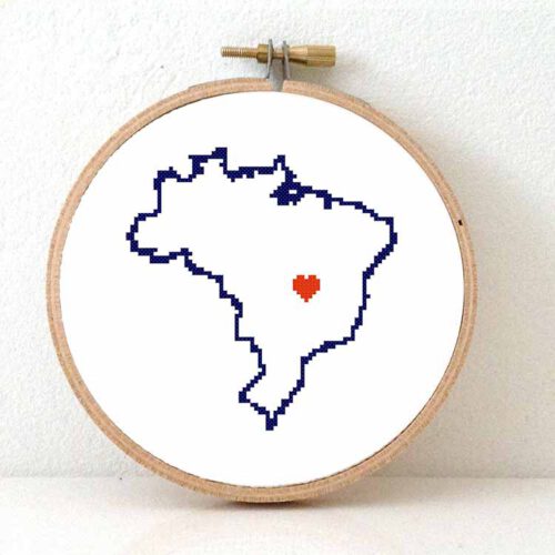 Brazil map cross stitch pattern