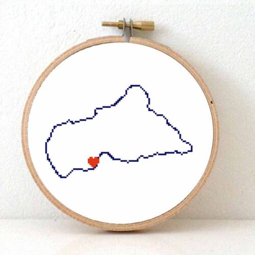 Centraal-Afrikaanse Republiek kaart kruissteek patroon