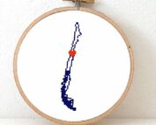 Stitchamap Chile map cross stitch pattern