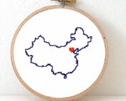 China map cross stitch pattern