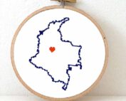Stitchamap Colombia map cross stitch pattern
