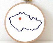 Stitchamap - Czech Republic map cross stitch pattern
