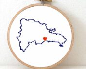 Stitchamap Dominican Republic map cross stitch pattern
