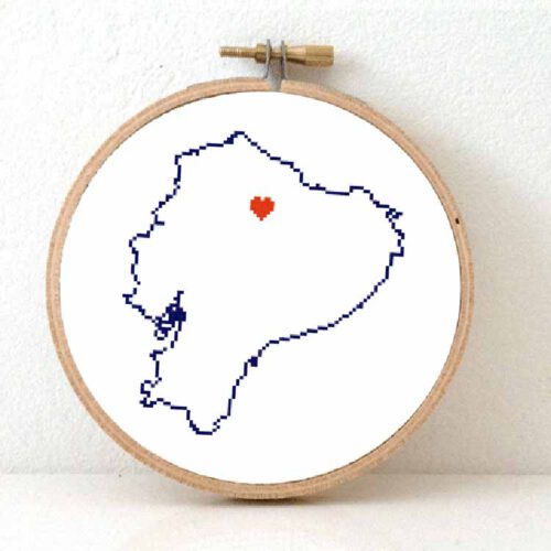 Stitchamap Ecuador map cross stitch pattern