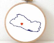 Stitchamap El Salvador map cross stitch pattern