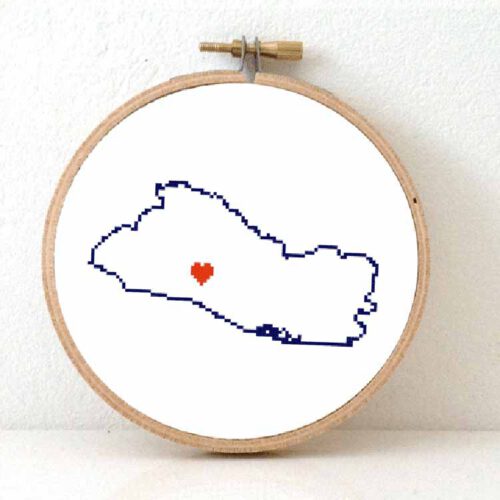 Stitchamap El Salvador map cross stitch pattern