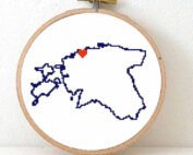 Stitchamap Estonia map cross stitch pattern