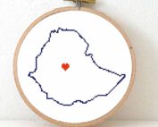 Stitchamap Ethiopia map cross stitch pattern