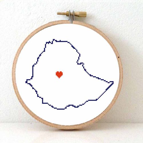 Stitchamap Ethiopië kaart kruissteek patroon