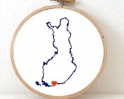 Stitchamap Finland map cross stitch pattern
