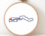 Stitchamap Gambia map cross stitch pattern