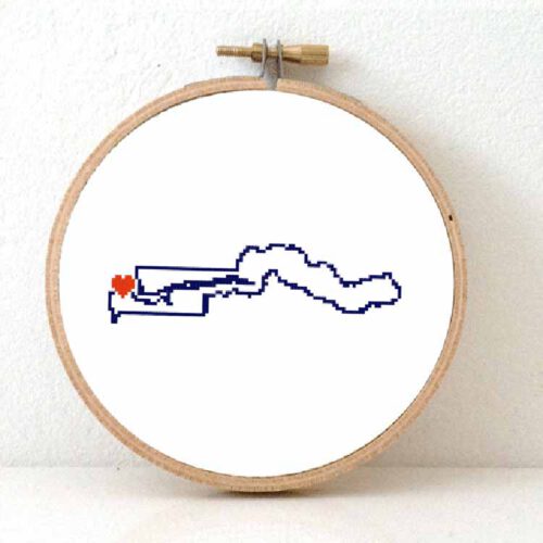 Stitchamap Gambia kaart kruissteek patroon