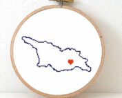 Stitchamap Georgia map cross stitch pattern
