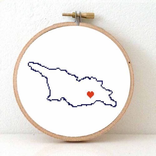 Stitchamap Georgië kaart kruissteek patroon