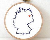 Germany map cross stitch pattern