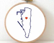 Gibraltar map cross stitch pattern