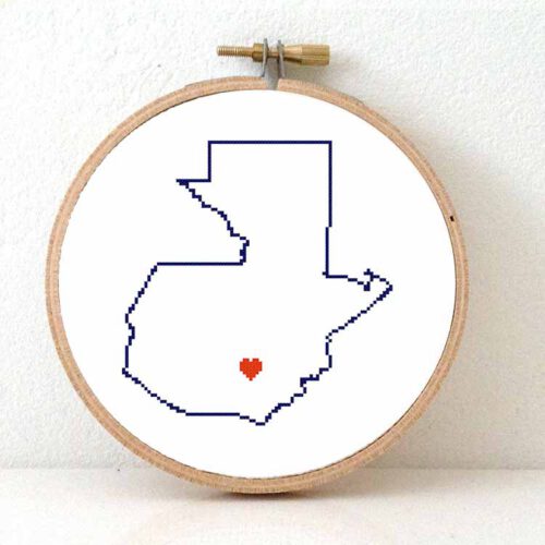 Guatamala map cross stitch pattern