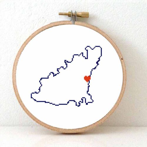 Guernsey kaart kruissteek patroon