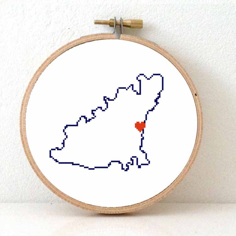 Guernsey kaart kruissteek patroon