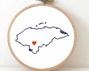 Stitchamap Honduras map cross stitch pattern