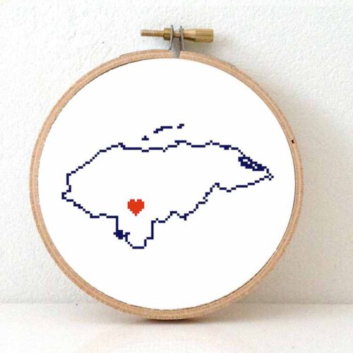 Stitchamap Honduras map cross stitch pattern