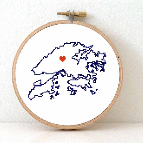 Stitchamap Hong Kong kaart kruissteek patroon