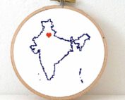 India map cross stitch pattern