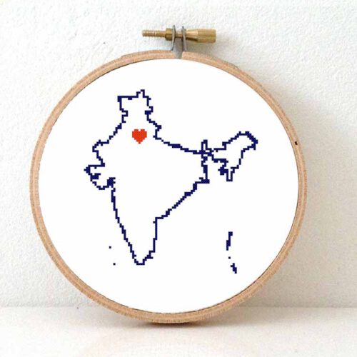 India kaart kruissteek patroon