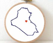 Stitchamap Iraq map cross stitch pattern