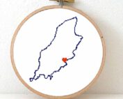 Isle of Man map cross stitch pattern