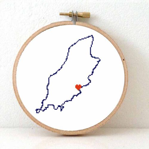 Isle of Man kaart kruissteek patroon