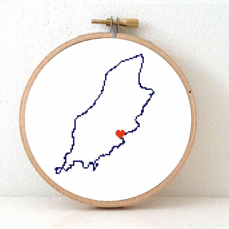 Isle of Man kaart kruissteek patroon