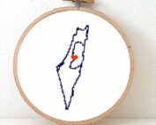 Stitchamap Israel map cross stitch pattern