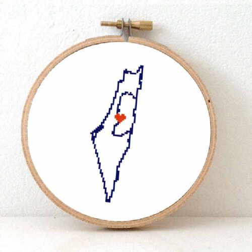 Stitchamap Israel kaart kruissteek patroon