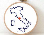 Italy map cross stitch pattern