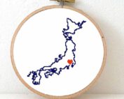 Stitchamap - Japan map cross stitch pattern