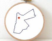 Jordan map cross stitch pattern